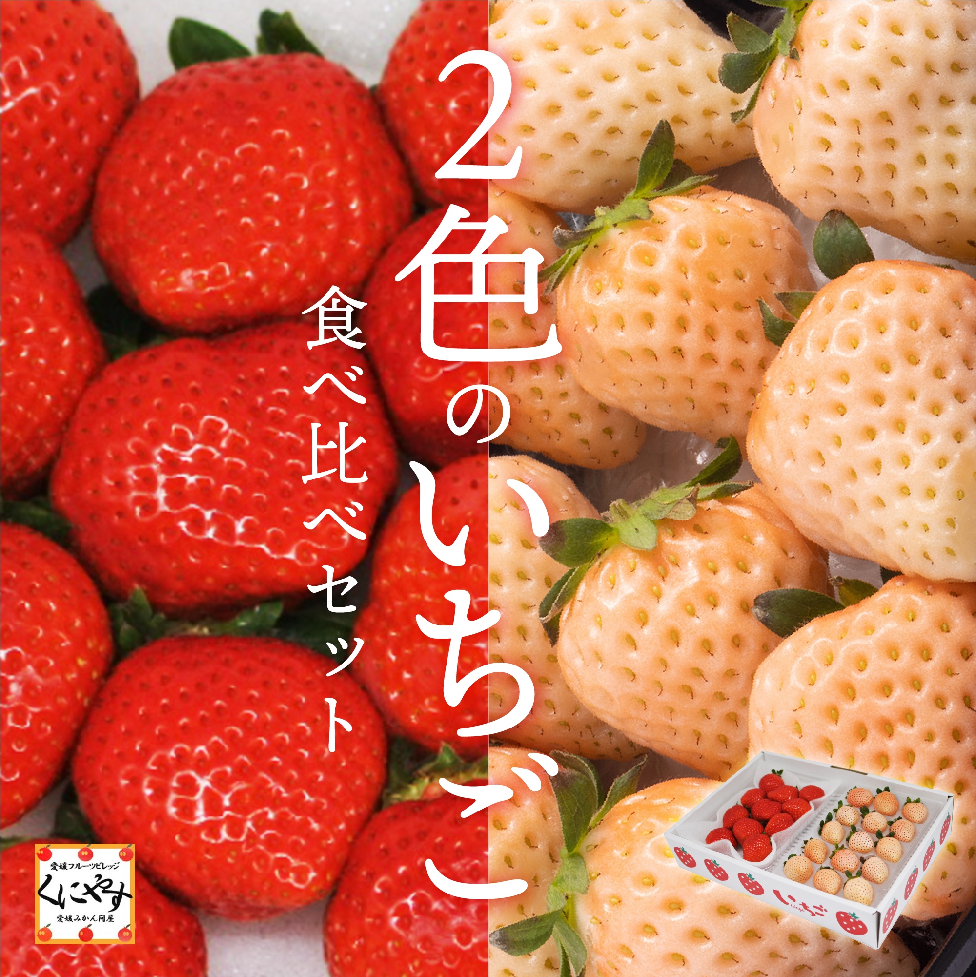 2色のいちご
